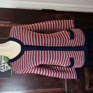 Talbots Americana Heavy Knit Cardigan Full Snap Size MP